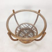Table basse italienne en bambou, années 1980