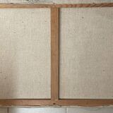 Huile sur toile, combat de coq signature à identifier