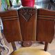 set of 4 vintage Art Deco chairs with carved wood and grape cluster design