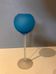 Frosted blue glass footed lantern