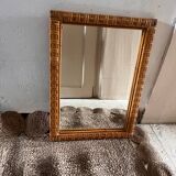 Miroir tressé rotin vintage