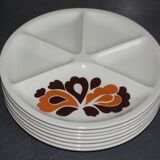 Assiettes vintage Le Creuset à fleurs