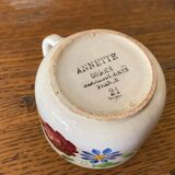 Tasse faïence de Sarreguemines Digoin modèle Annette