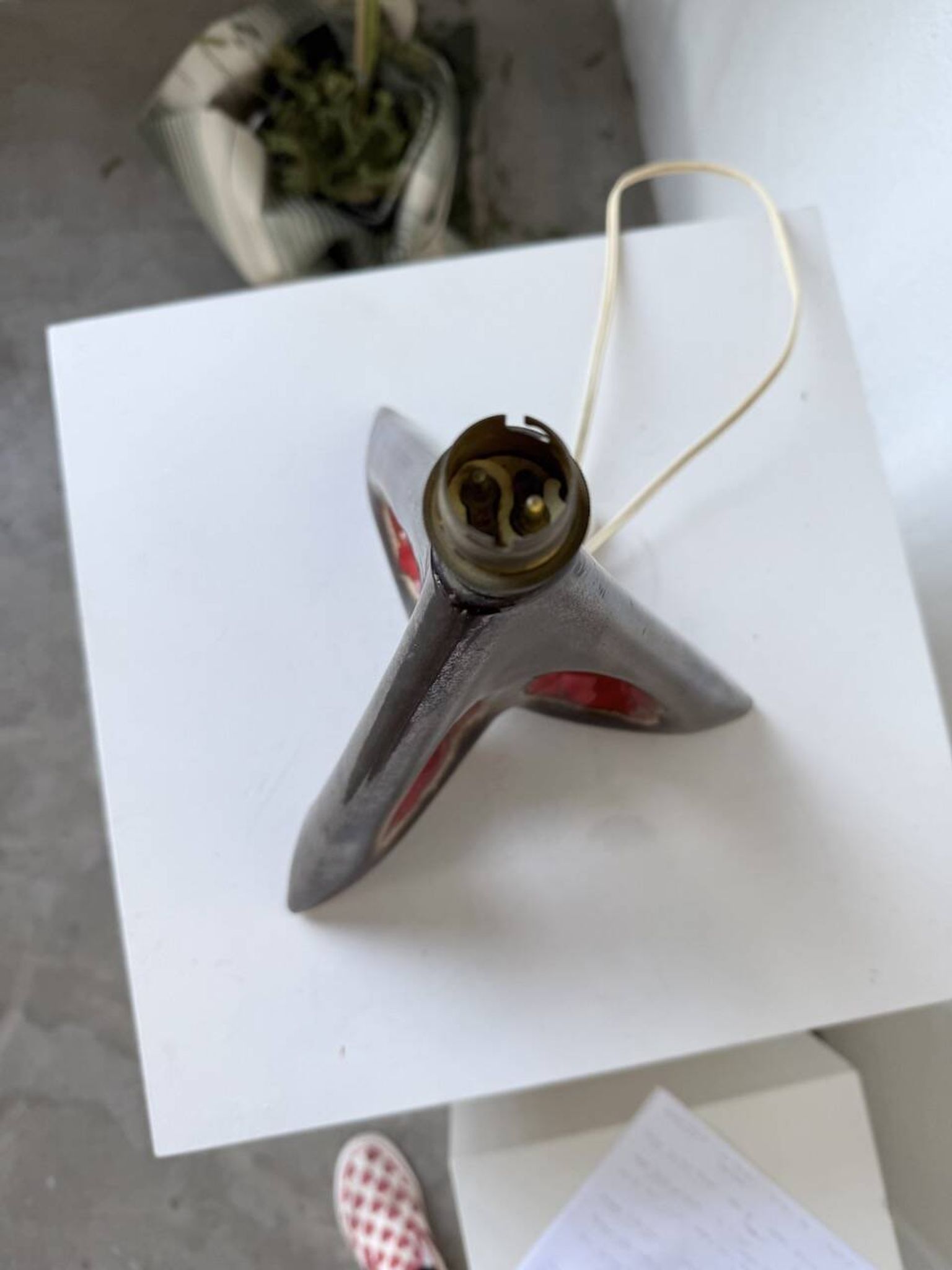 1950s ceramic table lamp, free form