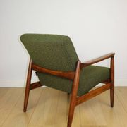 GFM-64 armchair, design by Edmund Homa from the 60s, olive green boucle - 2 pieces available
