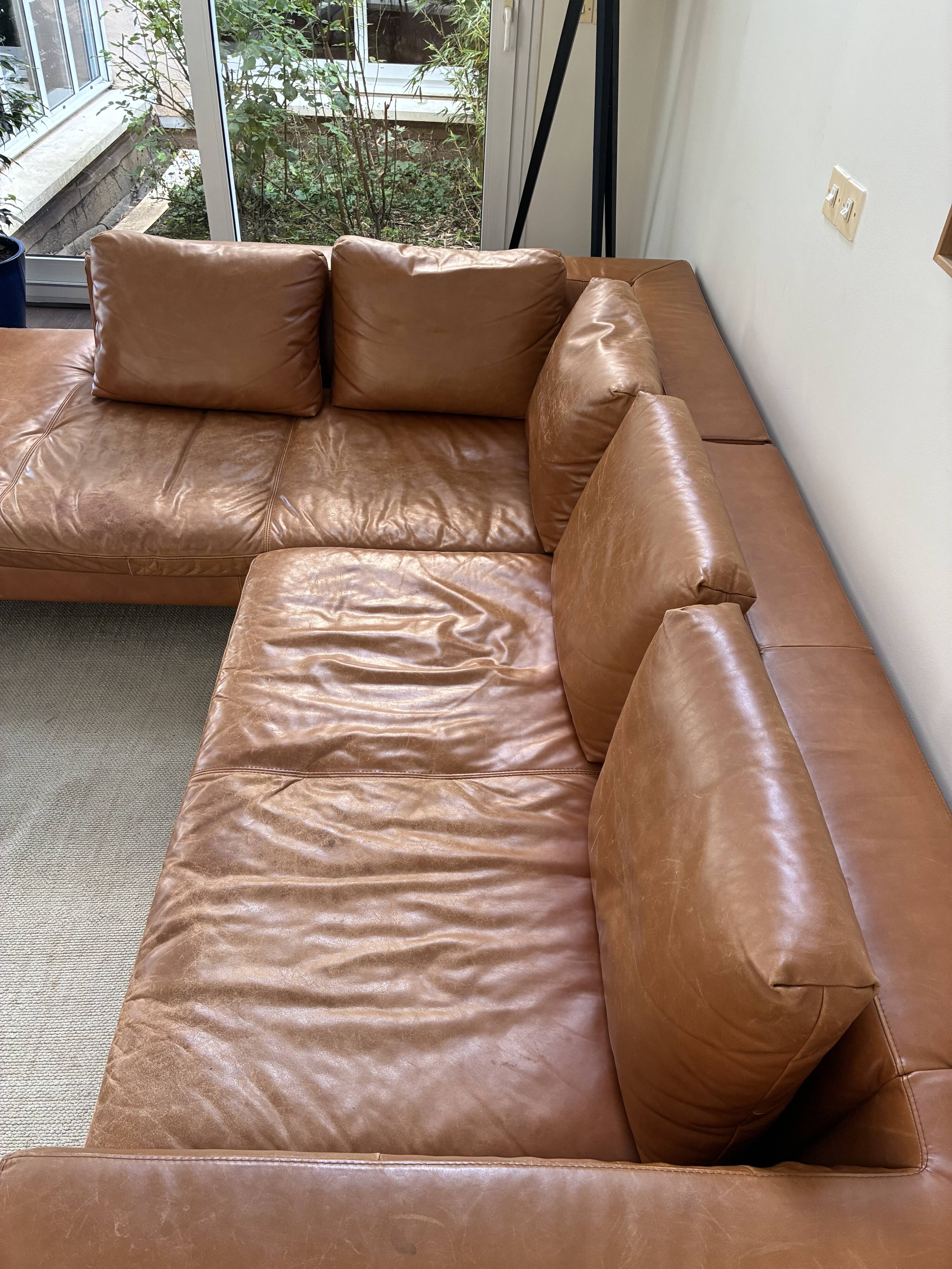 Montino Habitat Vintage Leather 5-Seater Sofa