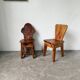 Paire de chaises brutalistes savoyardes en pin