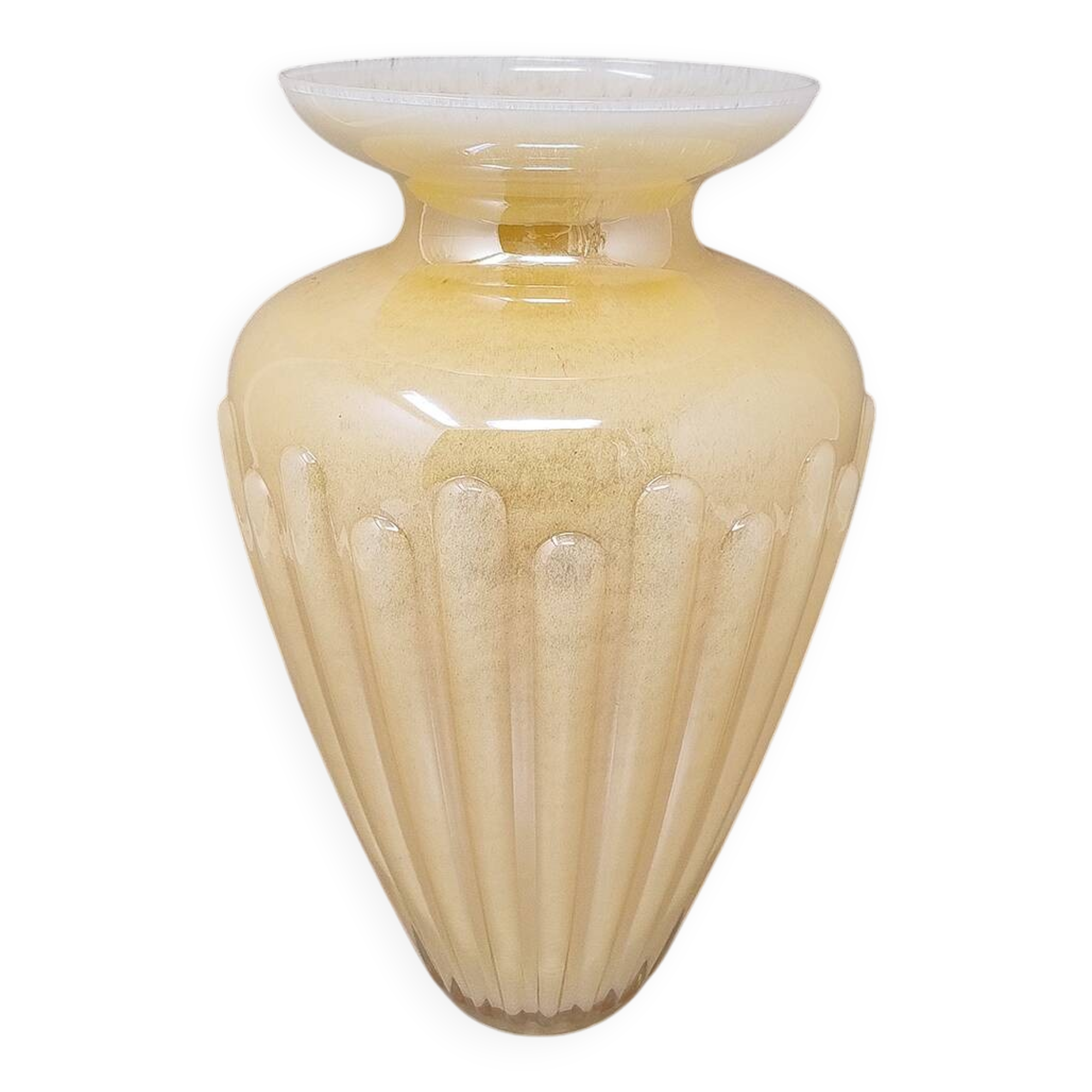 1960s Astonishing Beige Vase by Michielotto. Made in Italy
