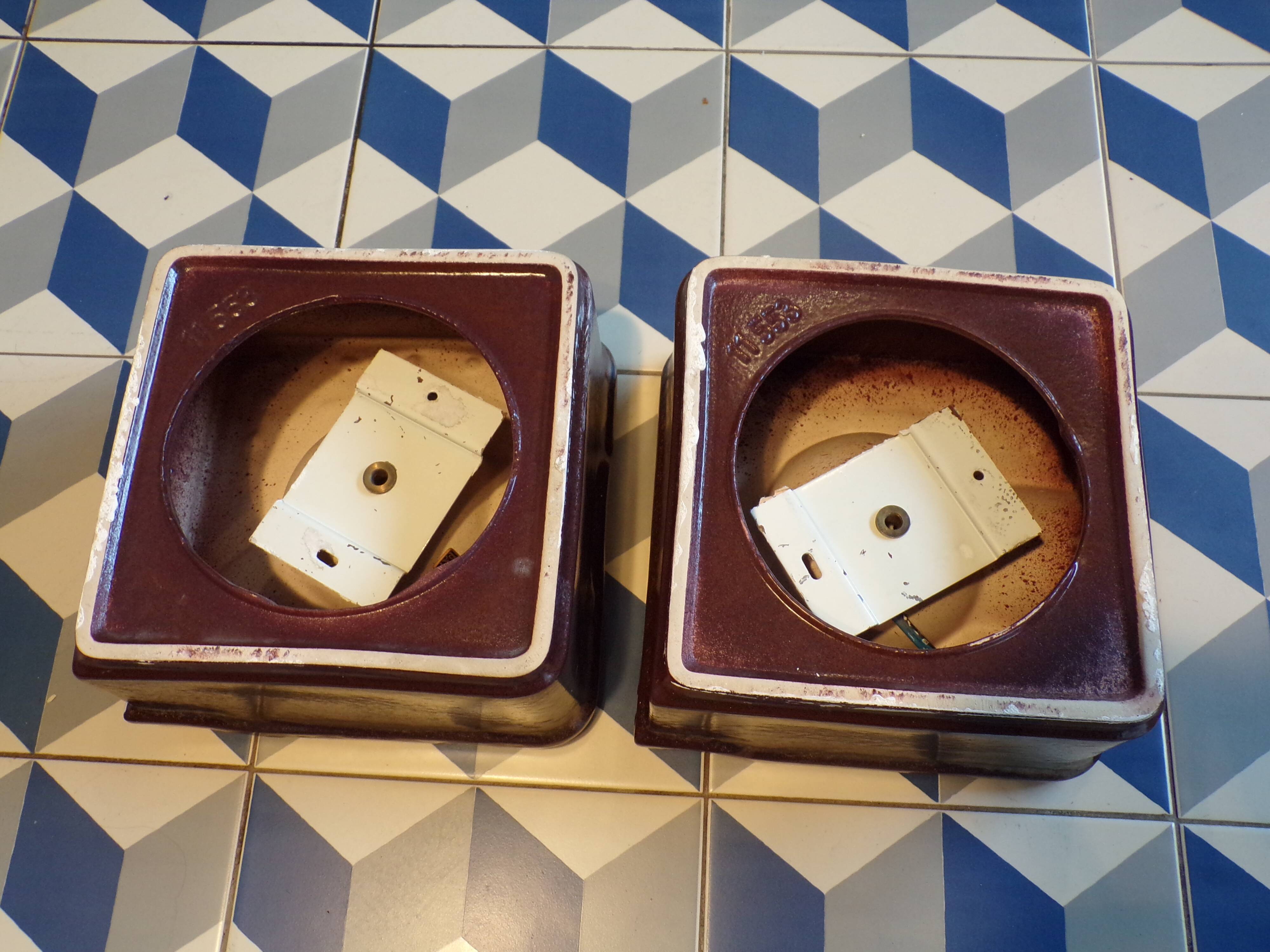 Pair of ceramic wall lights 1970 Pan Leuchten