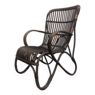 Fauteuil vintage en rotin