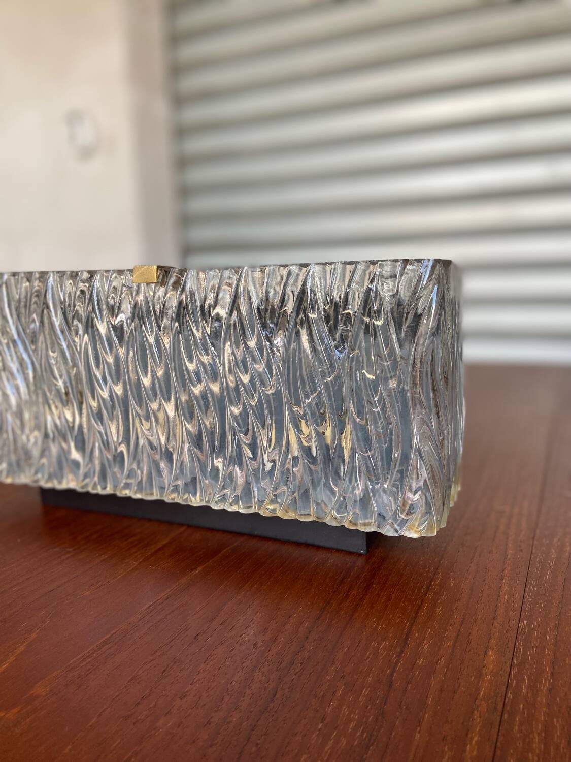 3 molded glass sconces 1950