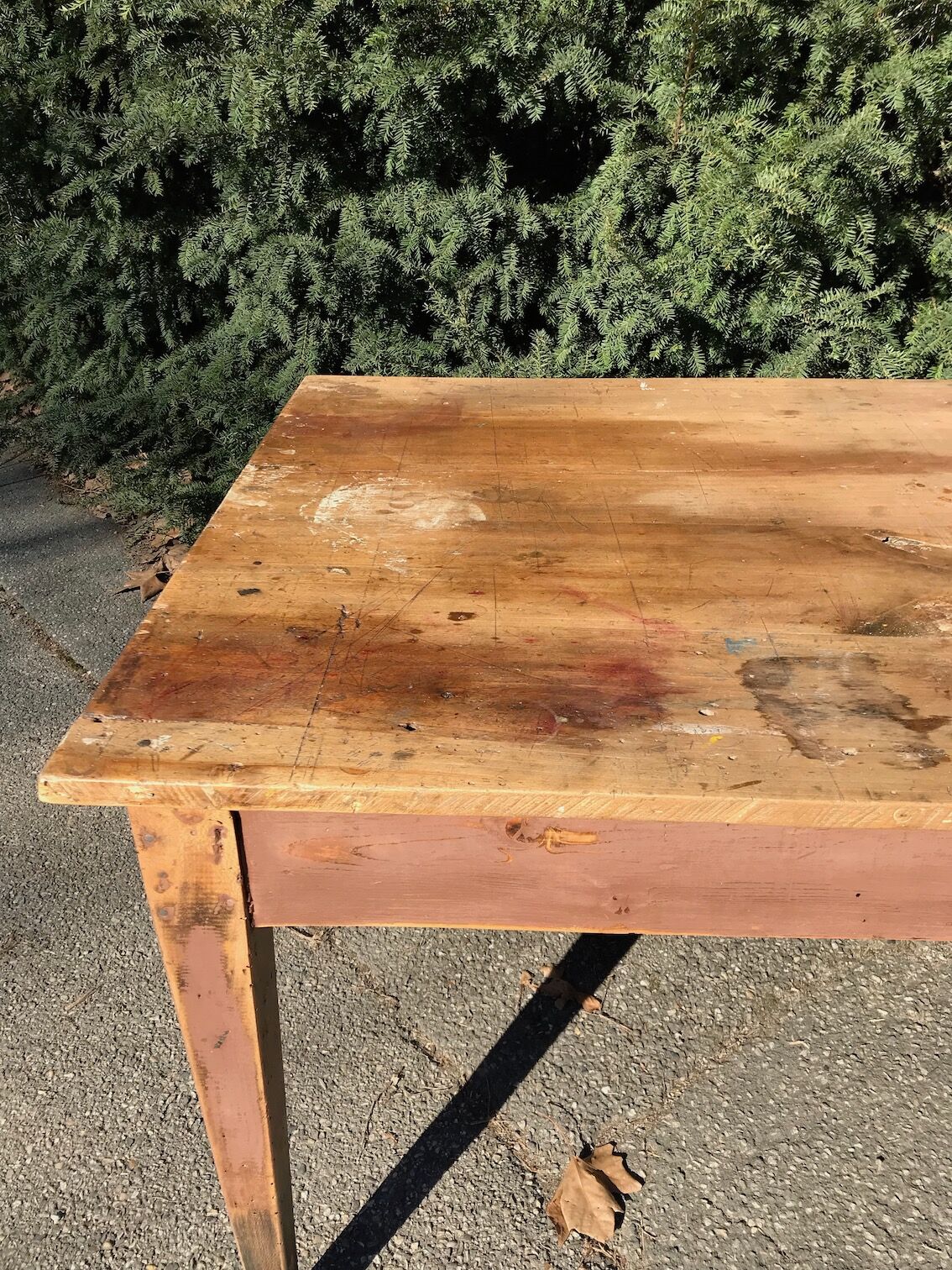 Vintage pine farm table