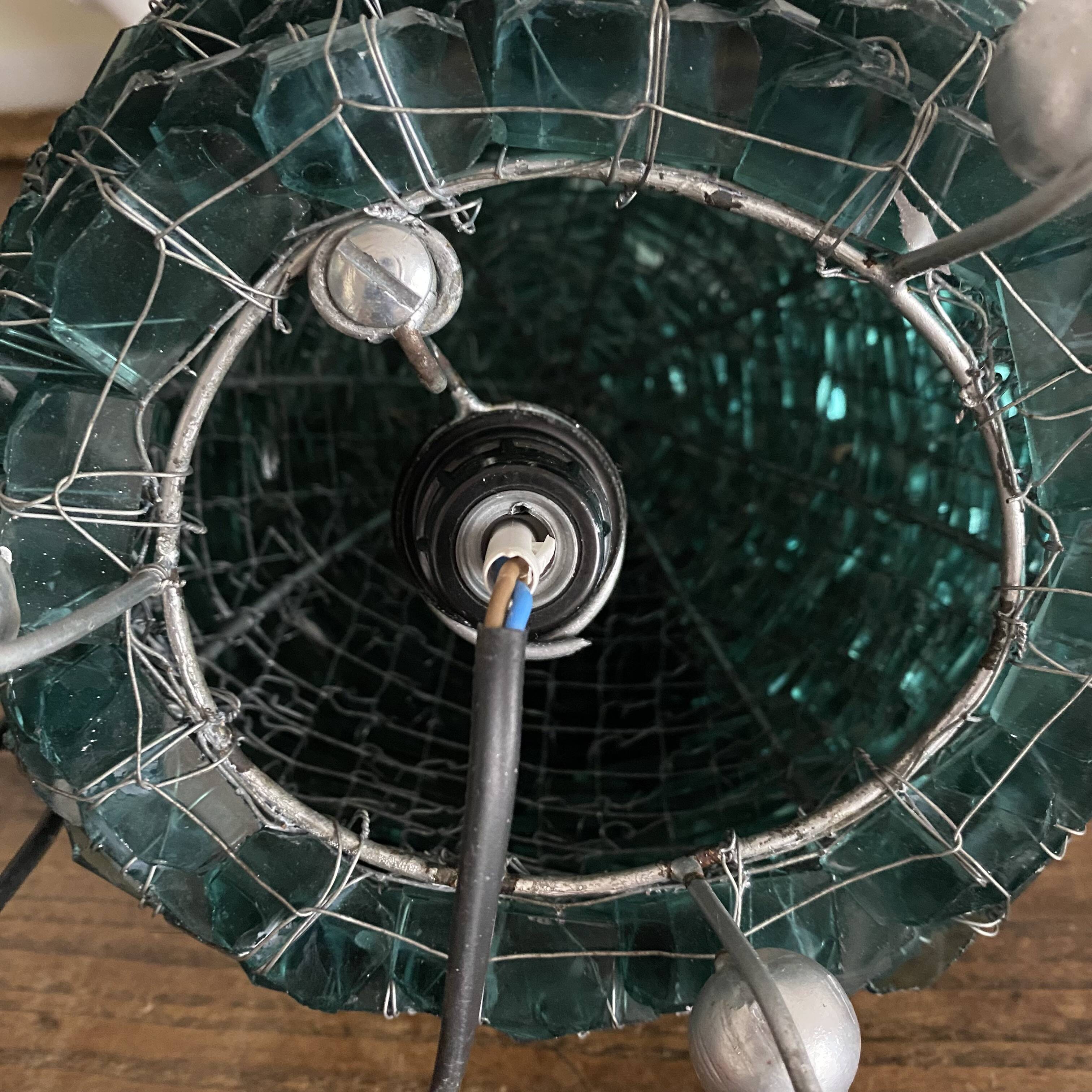 Lampe en verre empilé, esprit Murano, années 60-70