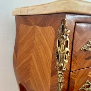 Vintage Marble Top Nightstand, Louis XV French Bedside Table