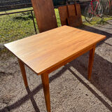 Solid wood table with side drawers