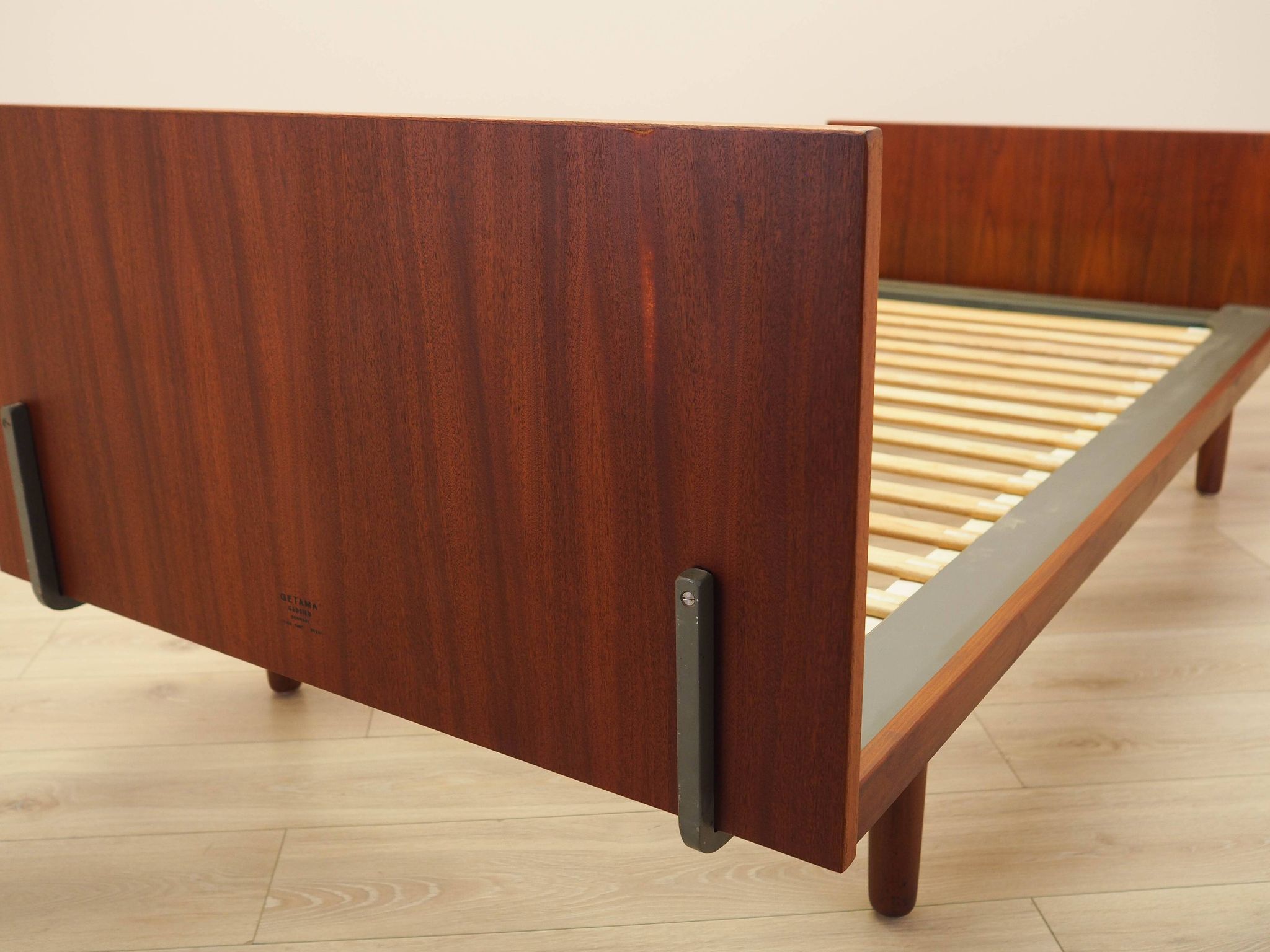 Teak bed, Danish design, 1960s, designer: Hans J. Wegner, manufacturer: Get