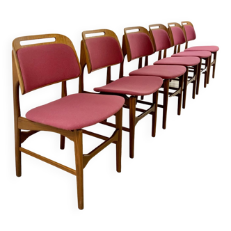 6x danish mid-century chairs in teak 1960s