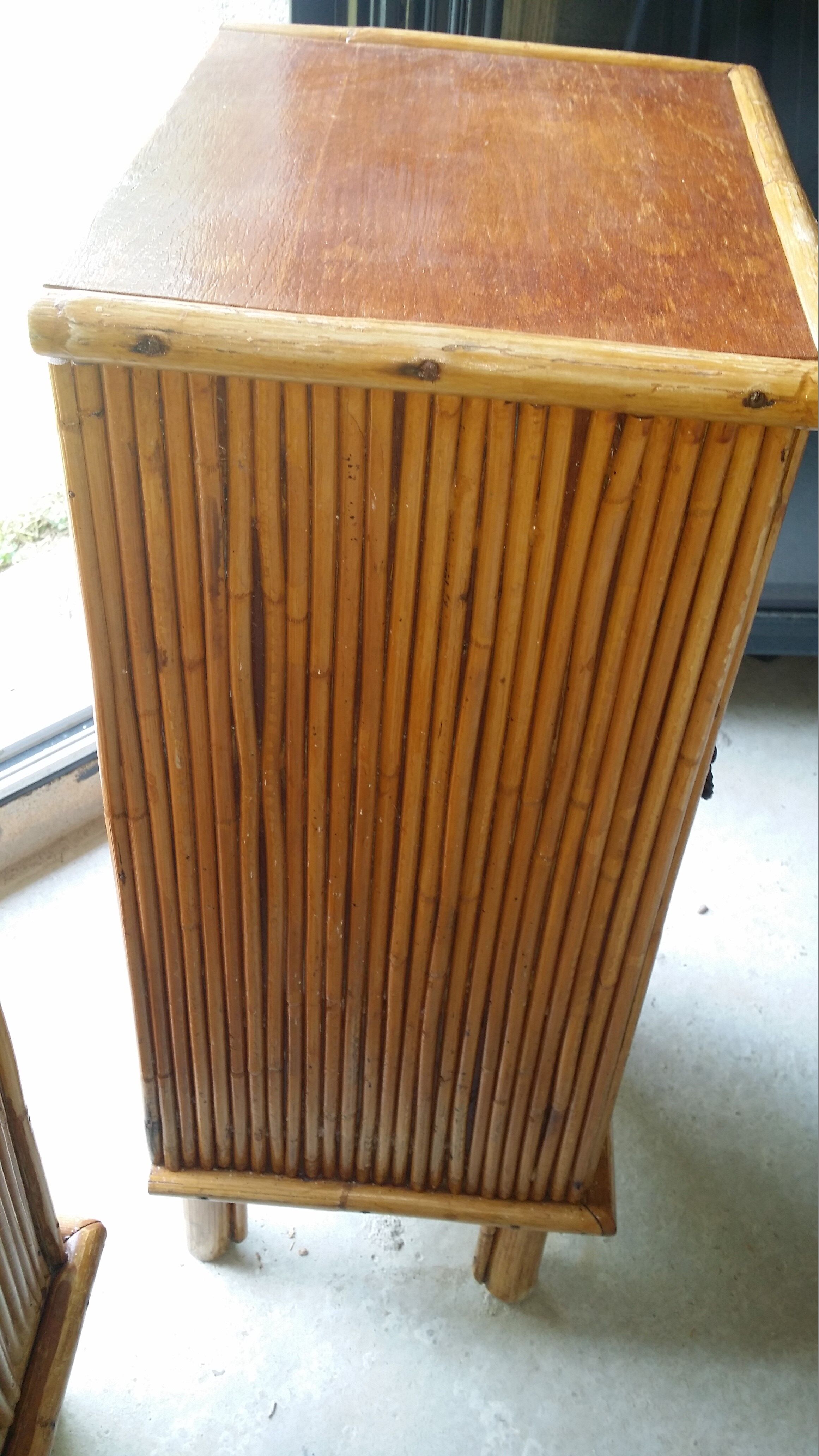 Pair of rattan bedsides