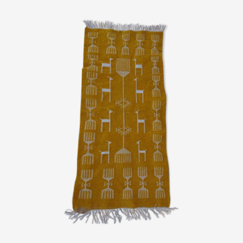 Yellow kilim handmade in pure wool 120x60cm