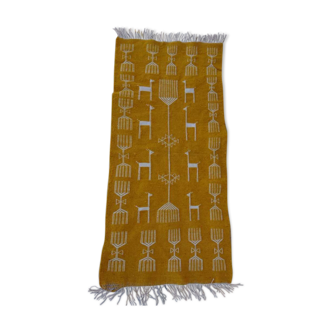 Yellow kilim handmade in pure wool 120x60cm