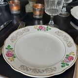 Mismatched set of 6 rose motif plates