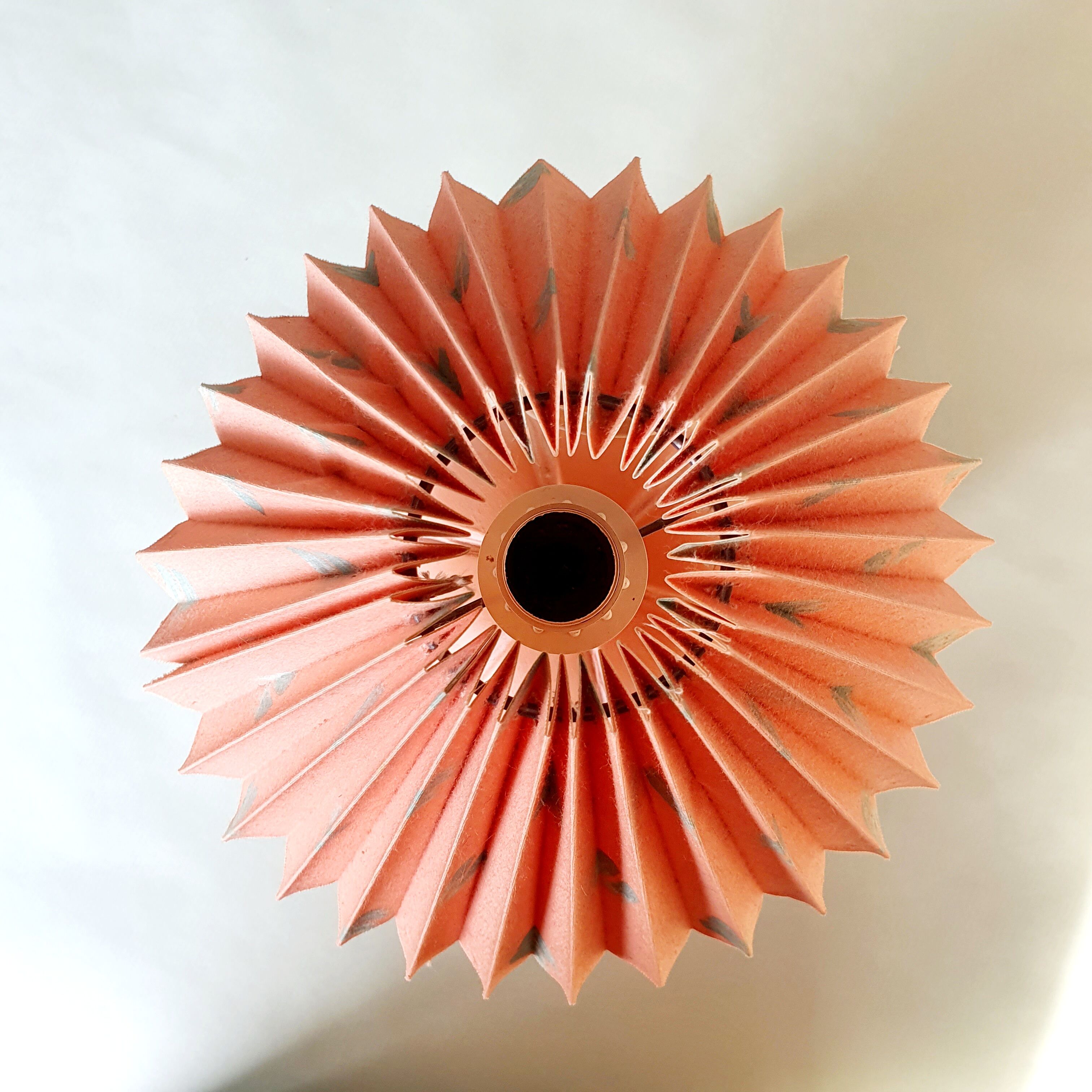 Coral and green bedside lamp 1980