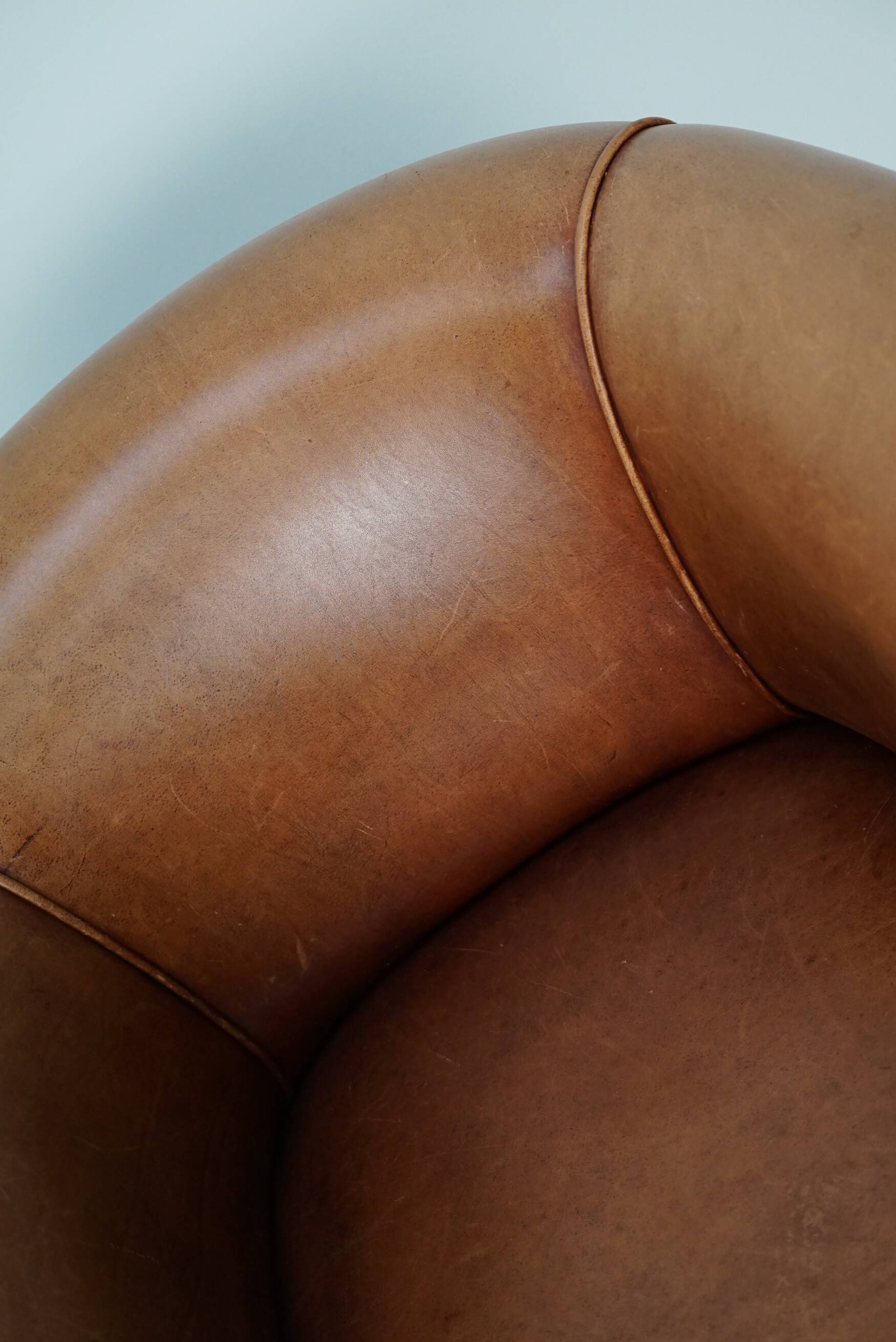 Vintage Dutch Leather Club Chairs, Set of 2