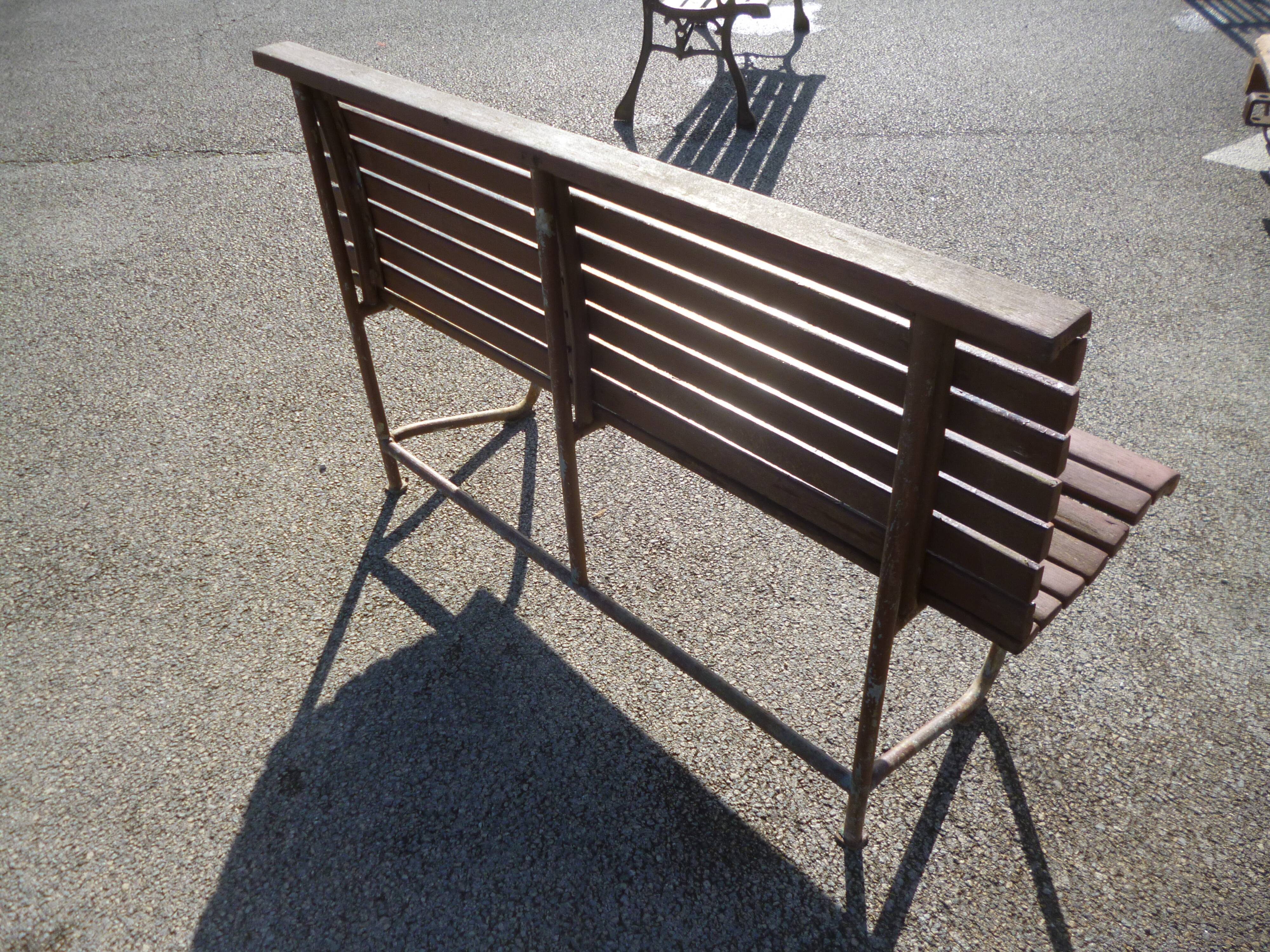 Barge bench in wood and iron