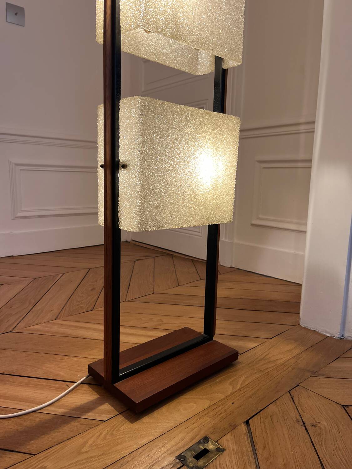 Arlus Steel and Teak House Lamp