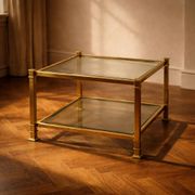Vintage two-tier glass coffee table