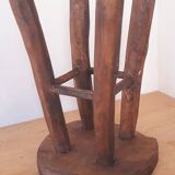 Pair of solid wood brutalist stools