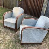 Duo de fauteuils club vintage
