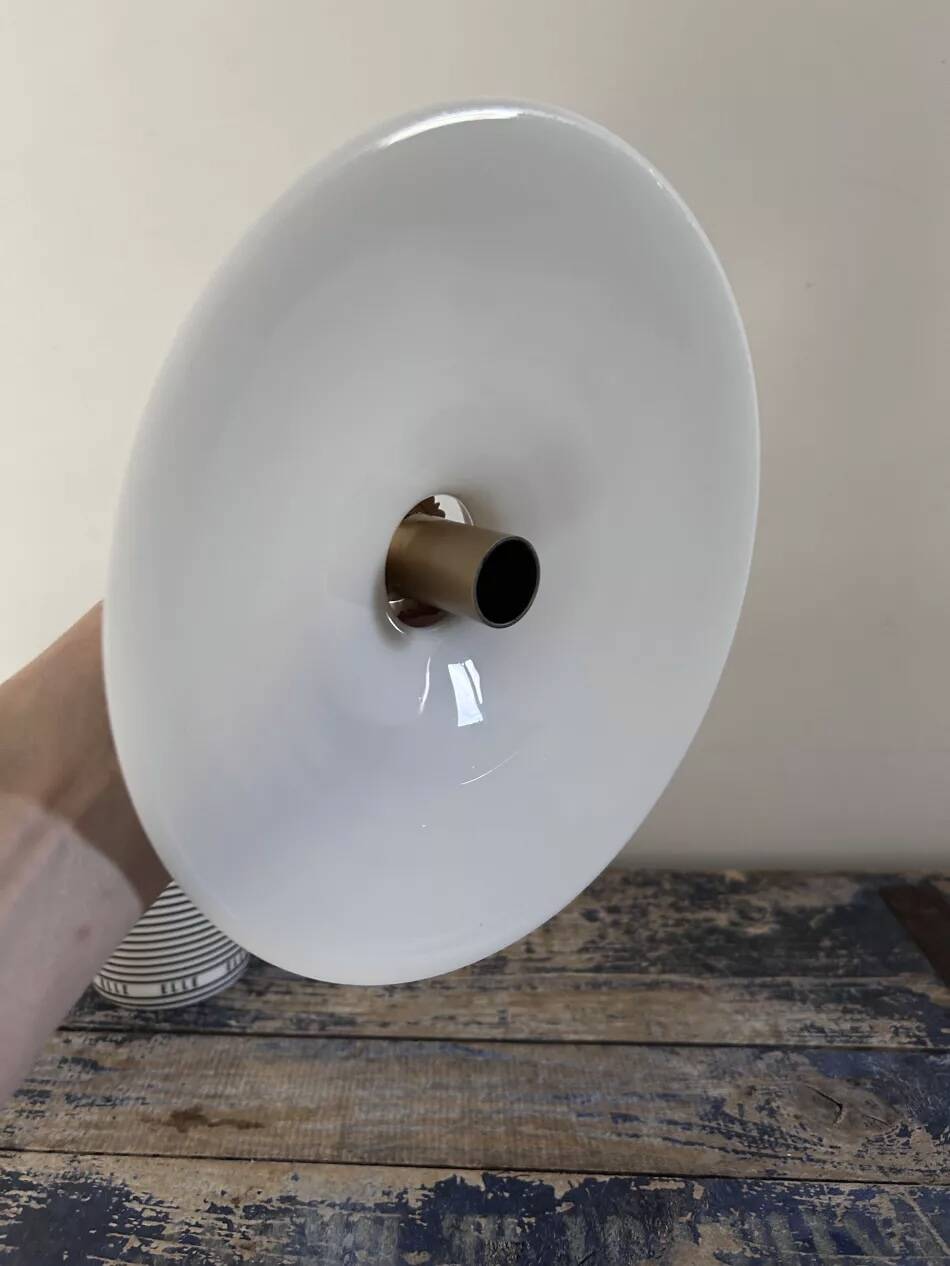 Vintage white opaline wall light