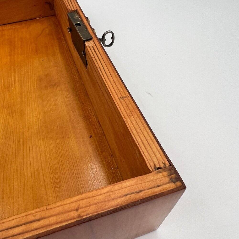 Biedermeier Jewelry Box in Cherry Wood, Ash & Brass, Southern Germany, 1820s