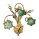 Art Nouveau Chestnut Leaf and Green Glass Sconce, 1900s