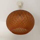 Vintage orange nylon plastic ball pendant from the 70s.