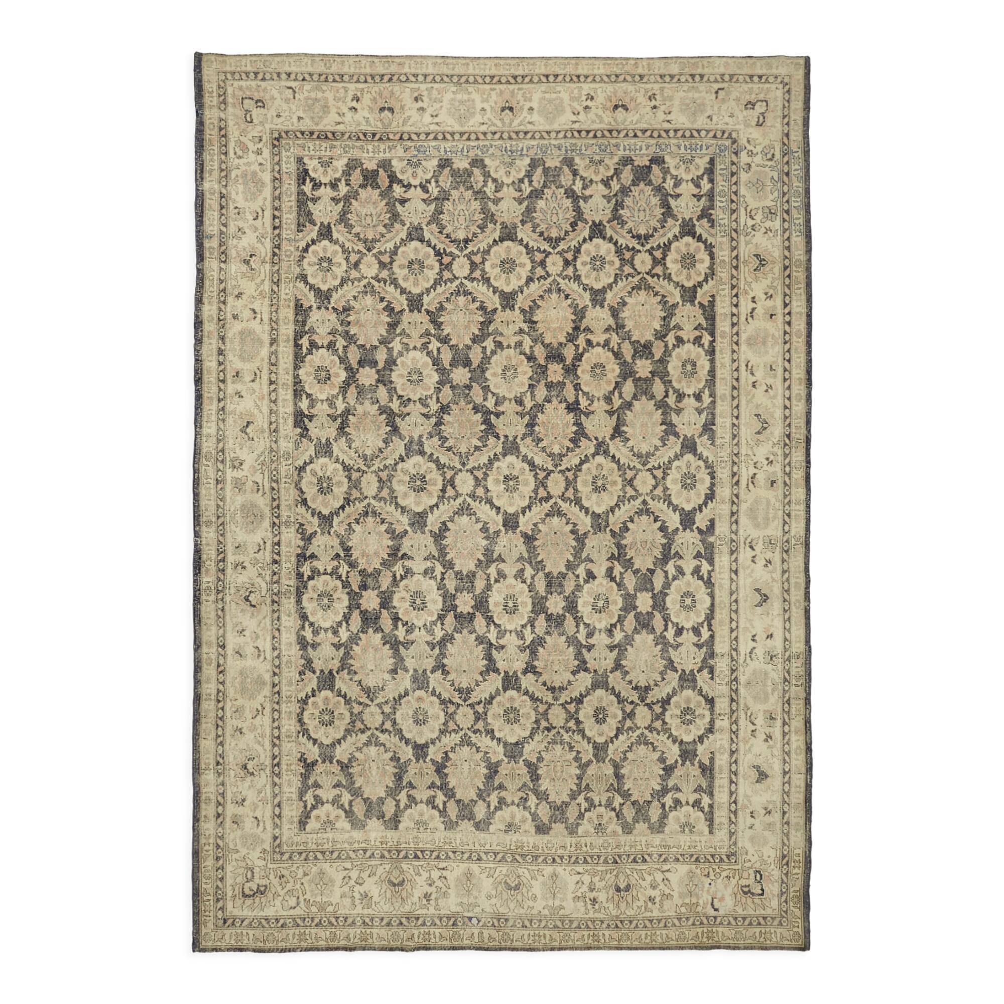 1980s 277 cm x 393 cm beige wool carpet
