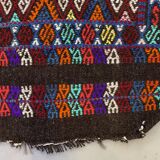 Large Vintage Turkish Kilim Rug 236x175 cm Wool Jajim Kelim