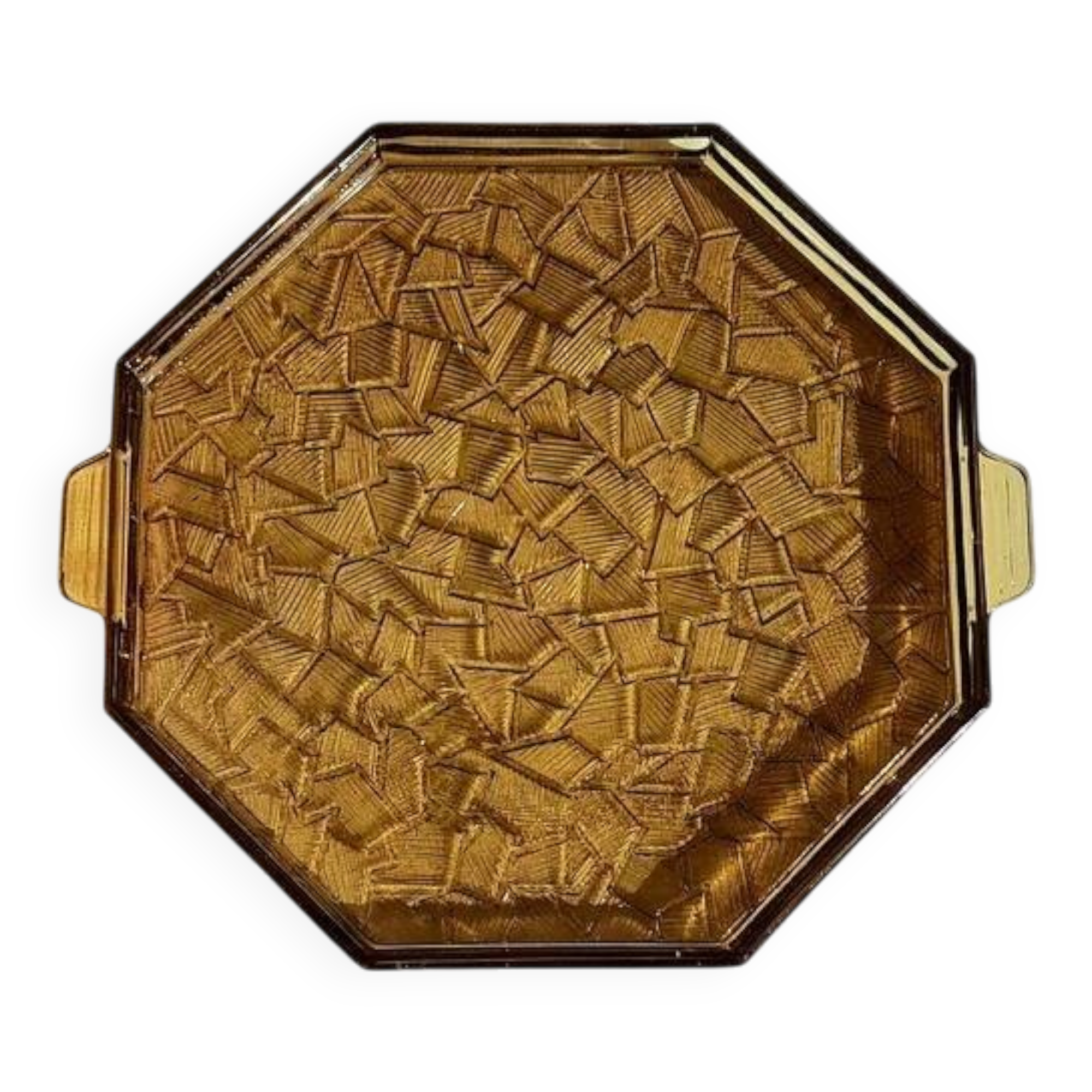 Plateau en verre fumé art déco