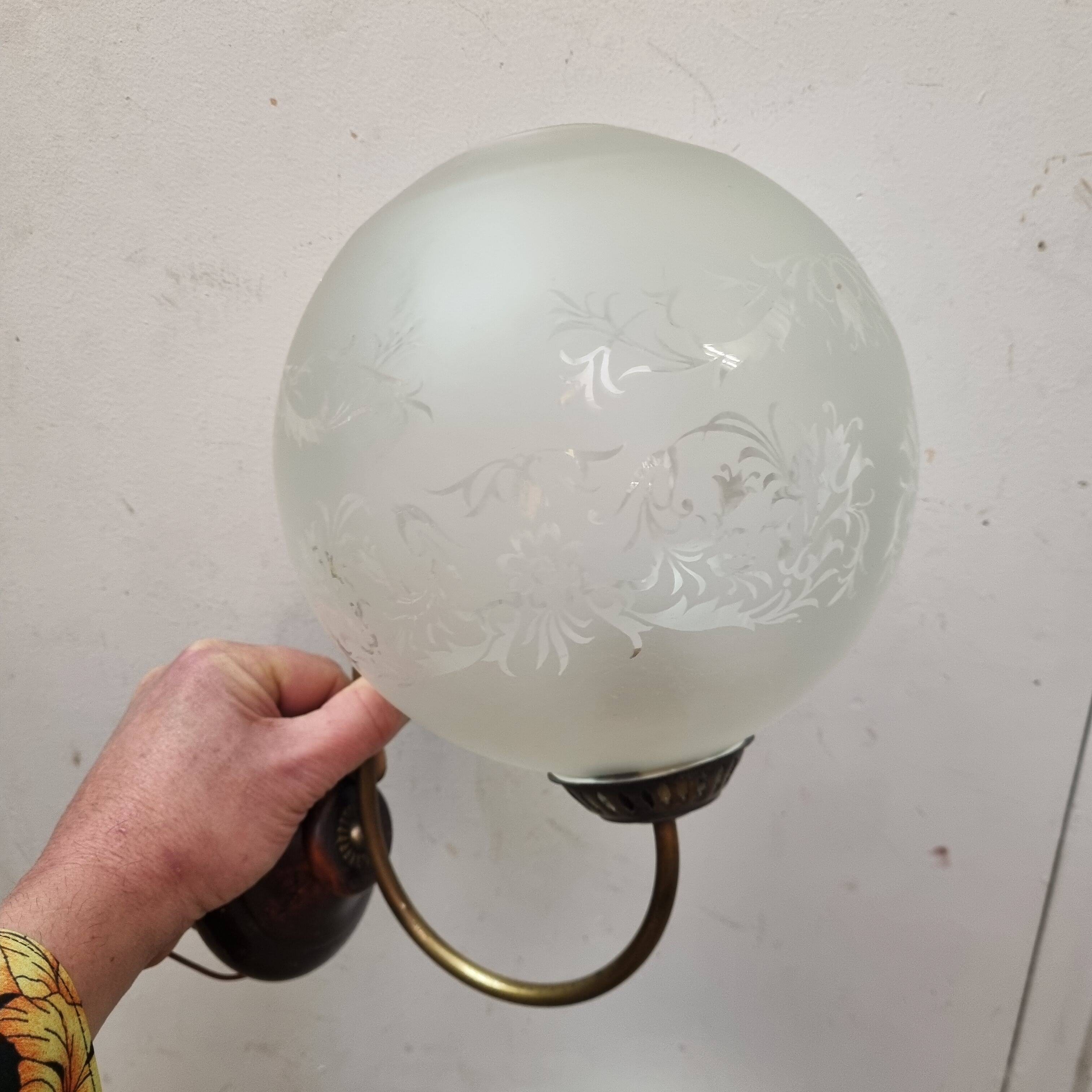 1960s glass globe wall lights