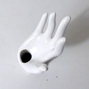 Vase, baguier main vintage en céramique blanche