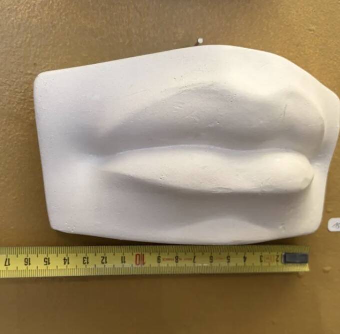 Nose and mouth in plaster of David by Michelangelo