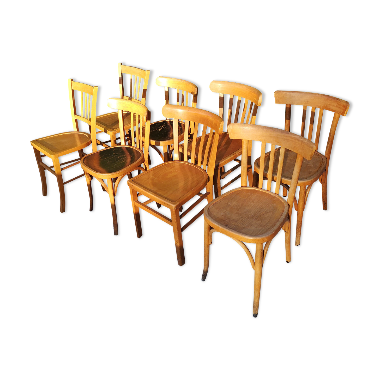Set of 8 chairs Bistro mismatched