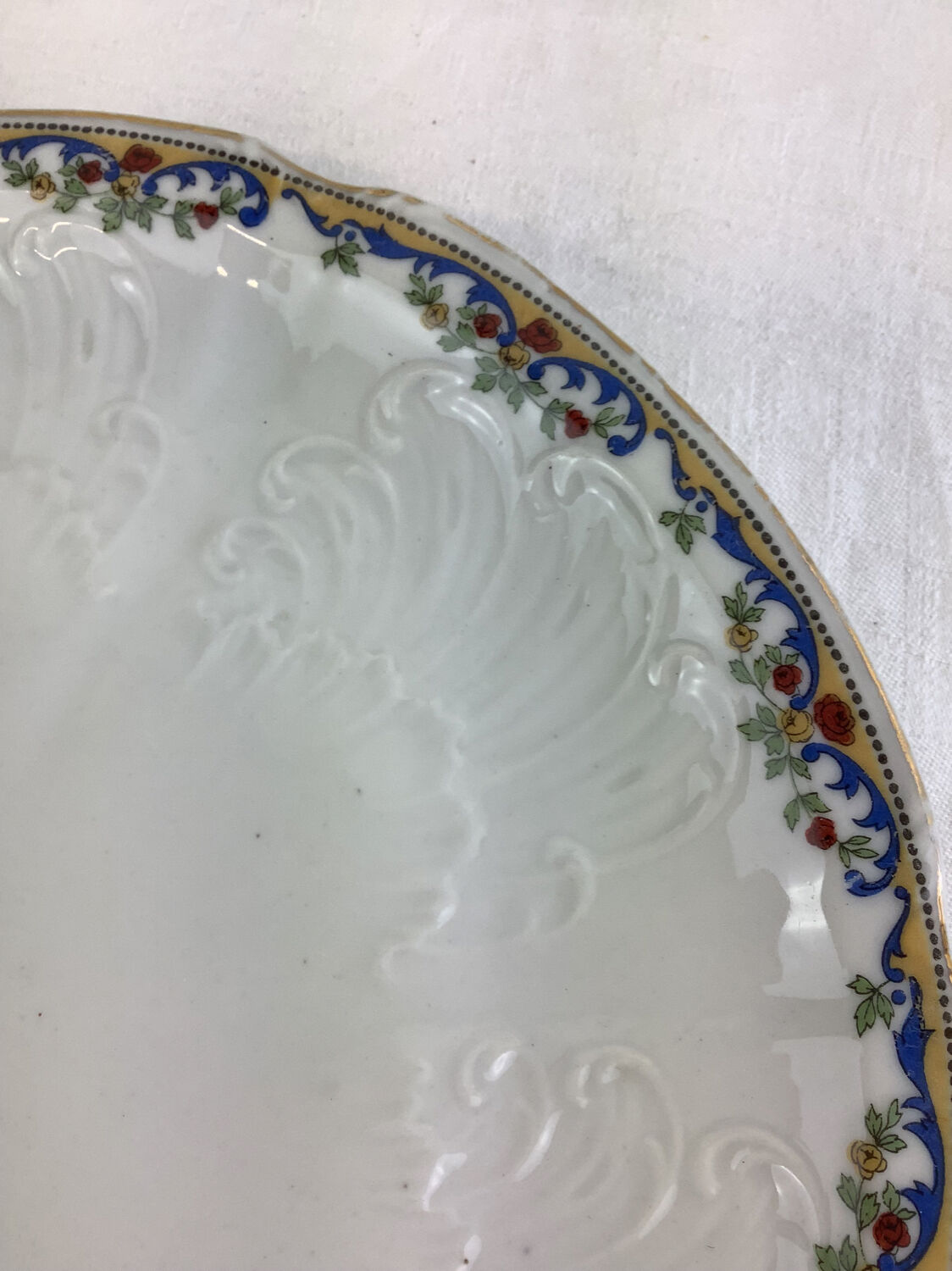 Antique porcelain dessert dish made in France