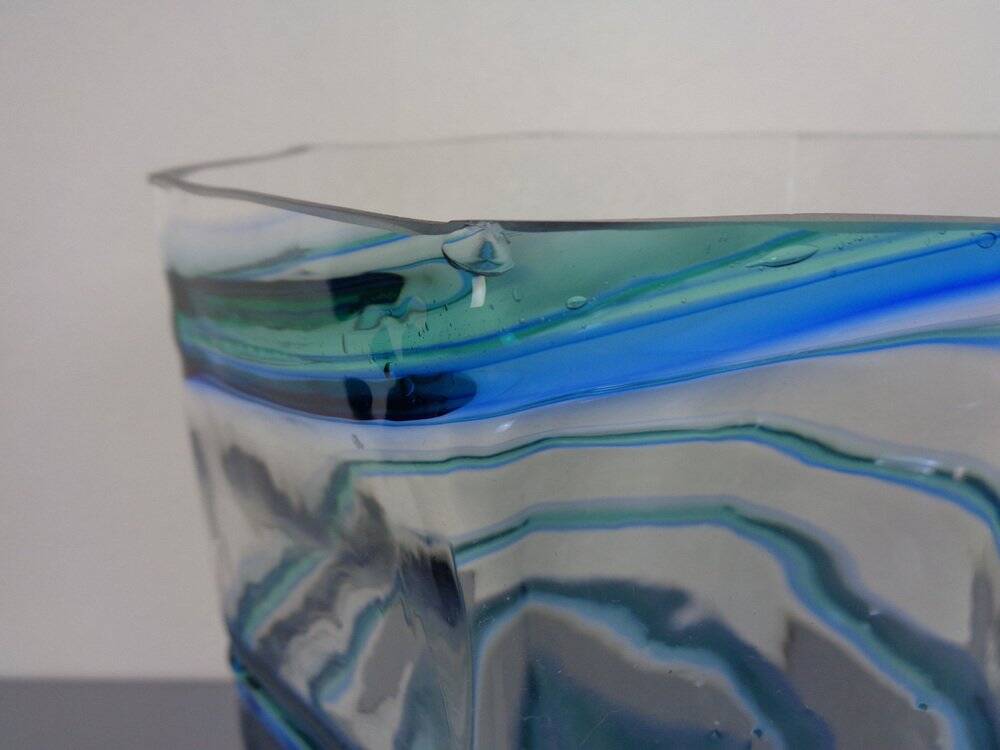 Large French filigree vase in crystal glass, 1960s