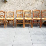 6 straw chairs