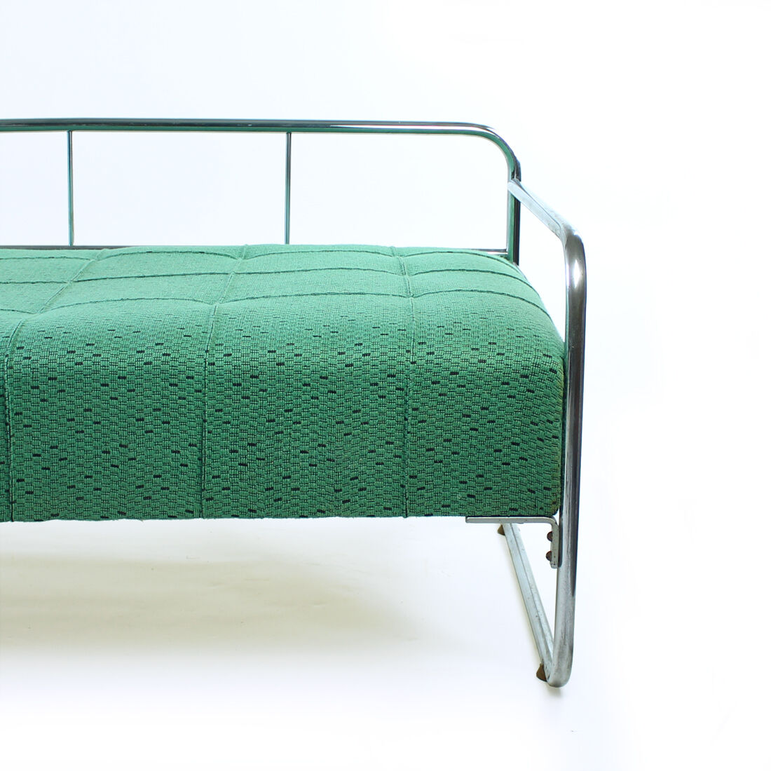 Bauhaus daybed in bent chrome, czechoslovakia 1940s