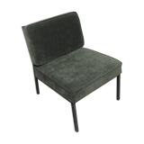 Green velvet armchair