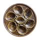 Vintage French oyster plate in Majolica from Saint Clément