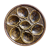 Assiette d’huîtres Français millésimées en Majolique de Saint Clément